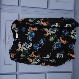 Calvin Klein black floral long sleeve top